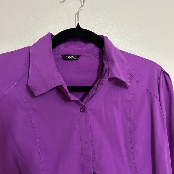GNW tailored back long sleeve dark purple blouse size M - Picture 5 of 5